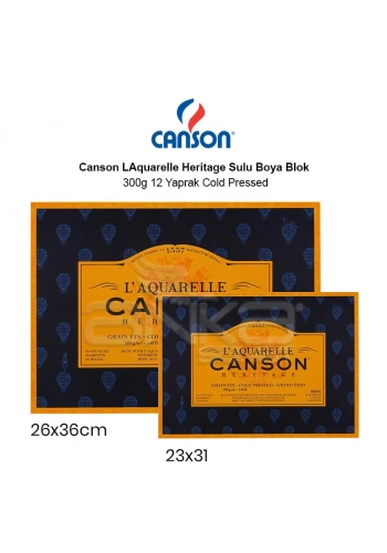 Canson LAquarelle Heritage Sulu Boya Blok 300g 12 Yaprak Cold Pressed