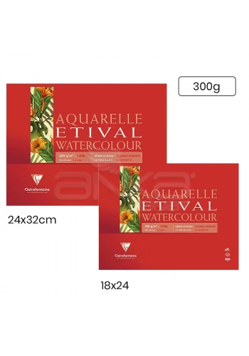 Clairefontaine Etival Grain Classic Yapışkanlı Sulu Boya Blok 30 Yaprak 300g