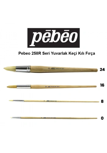 Pebeo 258R Seri Yuvarlak Uçlu Keçi Kılı Fırça
