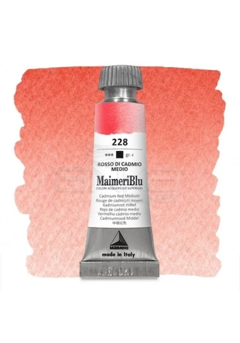 Maimeri Blu Tüp Sulu Boya 12 ml S4 No:228 Cadmium Red Medium