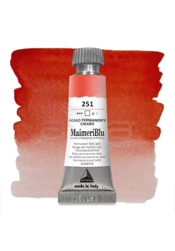 Maimeri Blu Tüp Sulu Boya 12 ml S3 No:251 Permanent Red Light