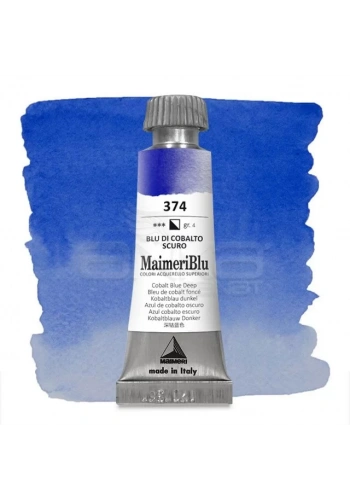 Maimeri Blu Tüp Sulu Boya 12 ml S4 No:374 Cobalt Blue Deep