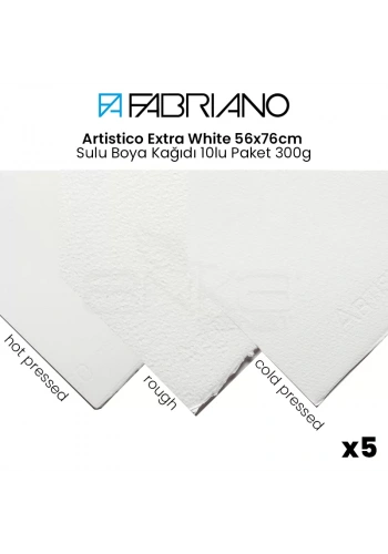 Fabriano Artistico Extra White 56x76cm Sulu Boya Kağıdı 5li Paket 300g
