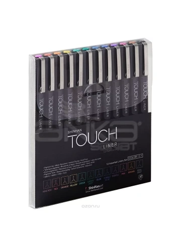 Touch Liner Teknik Çizim Kalemi 12li Set Renkli SH4301205