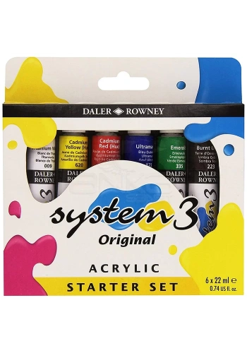 Daler Rowney System 3 Akrilik Boya Starter Set 6x22ml 129100005