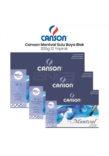 Canson Montval Sulu Boya Blok 300g 12 Yaprak