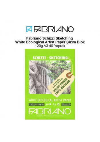 Fabriano Schizzi Sketching White Ecological Artist Paper Çizim Blok 120g A3 40 Yaprak