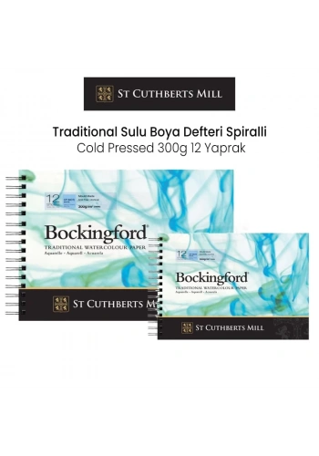 Bockingford Traditional Sulu Boya Defteri Spiralli Cold Pressed 300g 12 Yaprak