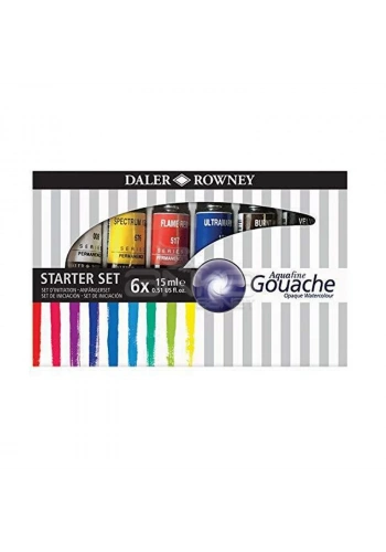 Daler Rowney Aquafine Guaj Boya Seti 6x15ml