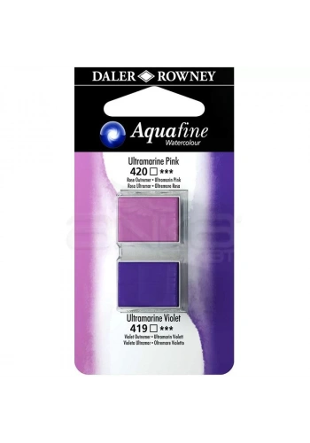 Daler Rowney Aquafine Sulu Boya Tablet 2li Ultramarine Pink-Ultramarine Violet