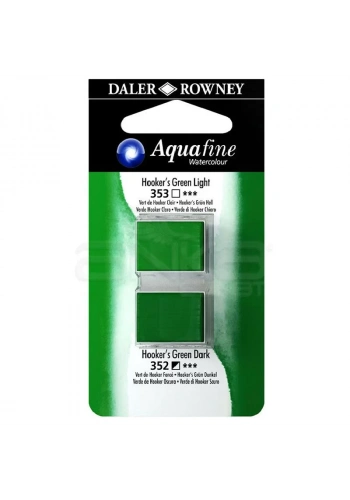 Daler Rowney Aquafine Sulu Boya Tablet 2li Hookers Green Light-Hokkers Green Dark