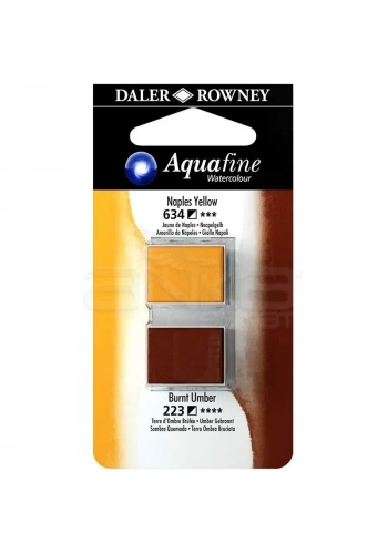Daler Rowney Aquafine Sulu Boya Tablet 2li Naples Yellow-Burnt Umber