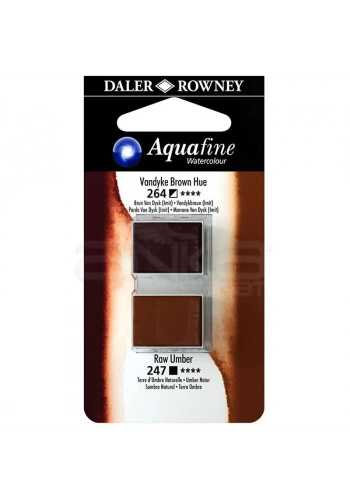 Daler Rowney Aquafine Sulu Boya Tablet 2li Vandyke Brown-Raw Umber