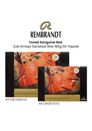 Rembrandt Toned Sanguine Red Çok Amaçlı Sanatsal Blok 180g 50 Yaprak