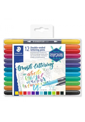 Staedtler Brush Lettering Çift Taraflı Fırça Uçlu Kalem 12li 3004 TB12