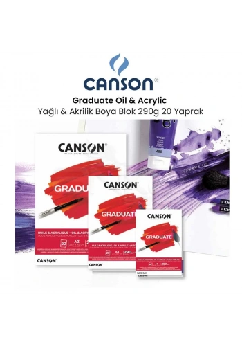 Canson Graduate Oil Acrylic Yağlı ve Akrilik Boya Blok 290g 20 Yaprak