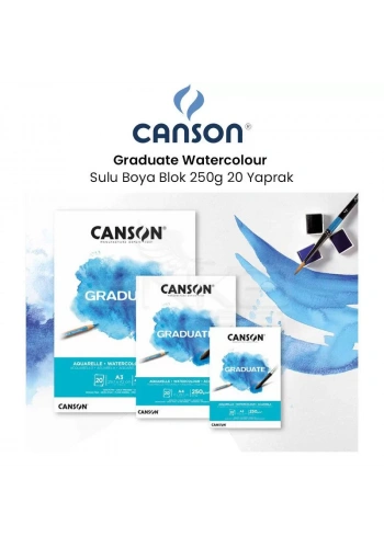 Canson Graduate Watercolour Sulu Boya Blok 250g 20 Yaprak