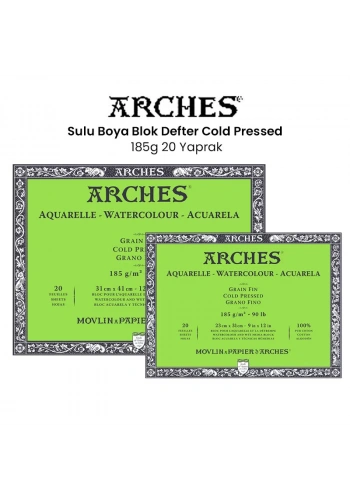Arches Sulu Boya Blok Defter Cold Pressed 185g 20 Yaprak