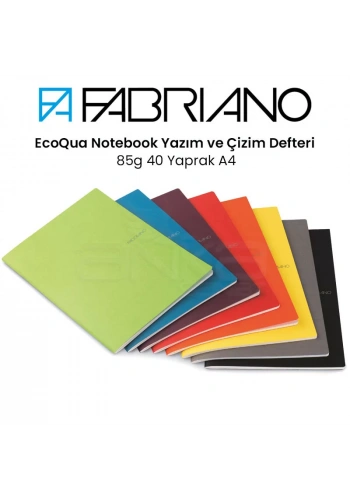 Fabriano EcoQua Notebook Yazım ve Çizim Defteri 85g 40 Yaprak A4