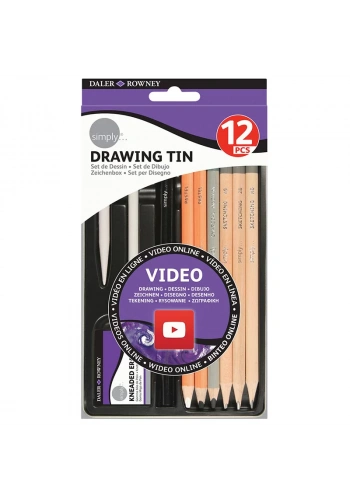 Daler Rowney Simply Drawing Tin 12li Set