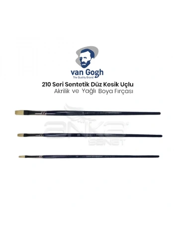 Van Gogh 210 Seri Beyaz Kıl Düz Kesik Uçlu Fırça