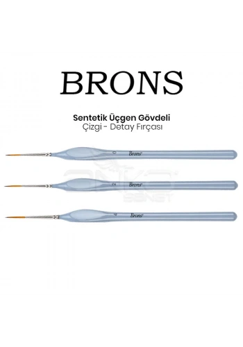 Brons Sentetik Üçgen Gövdeli Çizgi Detay Fırçasıseri 223 T