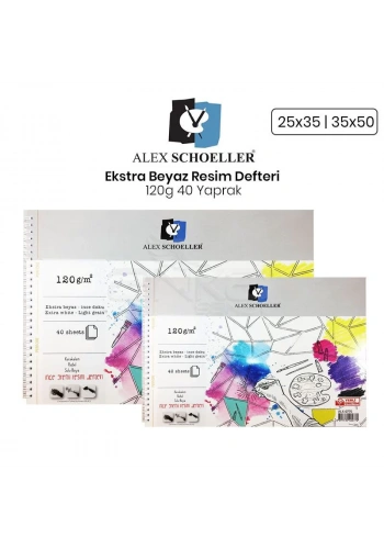 Alex Schoeller Ekstra Beyaz Resim Defteri 120g 40 Yaprak