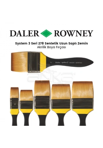 Daler Rowney System 3 Seri 278 Sentetik Uzun Saplı Zemin Fırçası