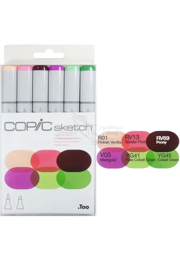 Copic Sketch Marker 6lı Set Froral Favorites 1