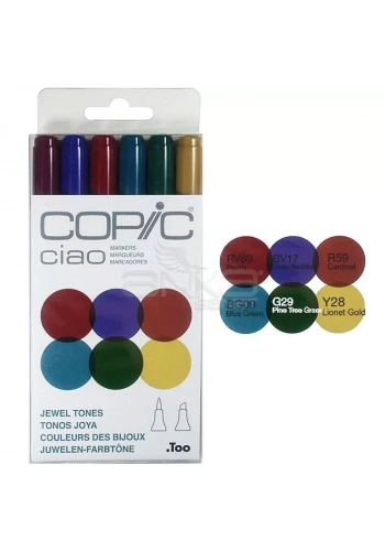 Copic Ciao Marker 6lı Set Jewel Tones