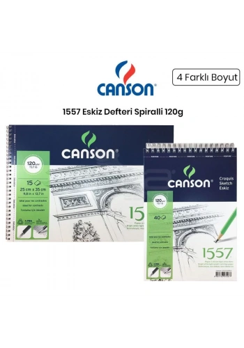Canson 1557 Eskiz Defteri Spiralli 120g