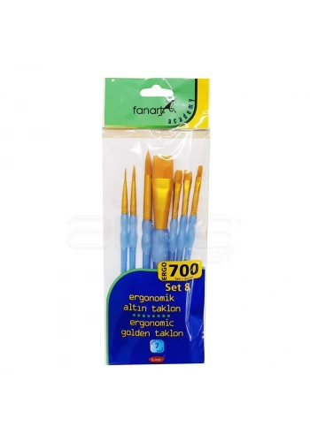 Fanart Ergonomik Altın Taklon Fırça Seti 700 Seri 7li Set 8