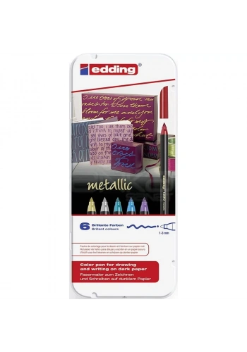 Edding 1200 Metalik Grafik Kalemi 1.3mm 6lı Set