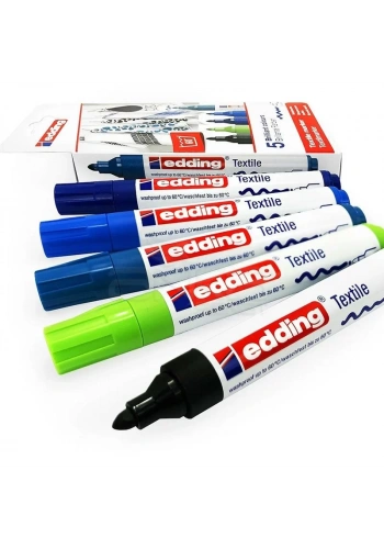 Edding Tekstil Kalemi 2-3mm 4500 5li Set Soğuk Tonlar