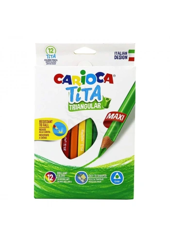 Carioca Tita Maxi Üçgen Kuru Boya Kalemi 4mm 12li 42791