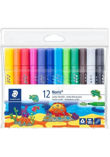 Staedtler Noris Jumbo Üçgen Keçeli Kalem 3.0mm 12li 328-B