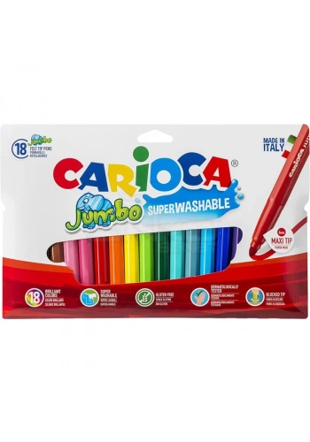 Carioca Maxi Nib Jumbo 18li Süper Yıkanabilir Keçeli Kalem Seti 40566