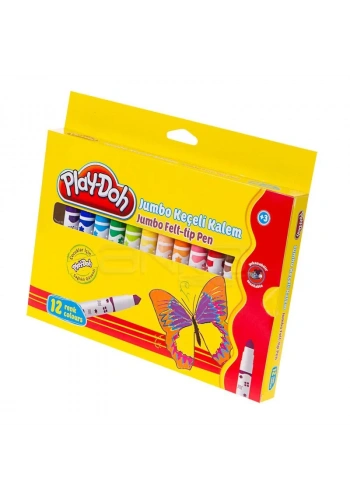Play-Doh 12 Renk Jumbo Keçeli Kalem 8mm KE010
