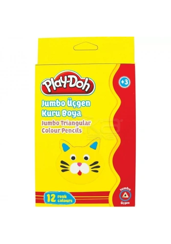 Play-Doh 12 Renk Jumbo Üçgen Kuru Boya KU008