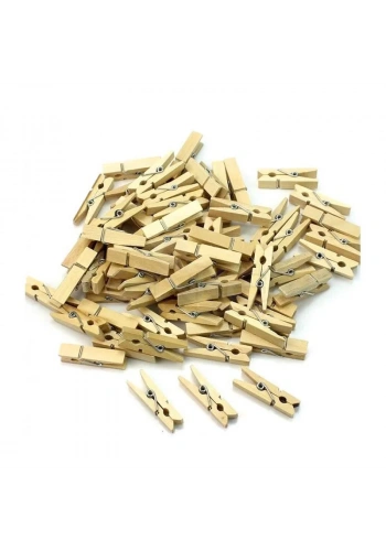 Ahşap Mandal Naturel Büyük 25 Adet