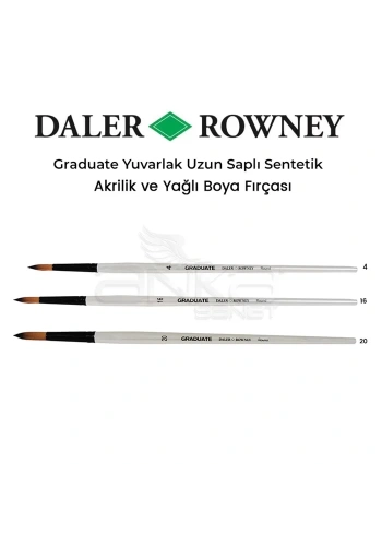 Daler Rowney Graduate Yuvarlak Uzun Saplı Sentetik Fırça