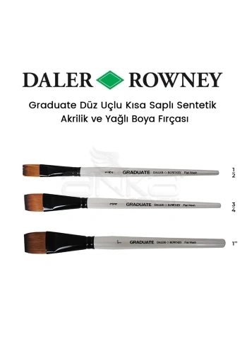 Daler Rowney Graduate Düz Uçlu Kısa Saplı Sentetik Fırça