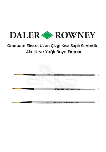 Daler Rowney Graduate Ekstra Uzun Çizgi Kısa Saplı Sentetik Fırça