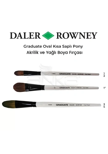Daler Rowney Graduate Oval Kısa Saplı Pony Fırça