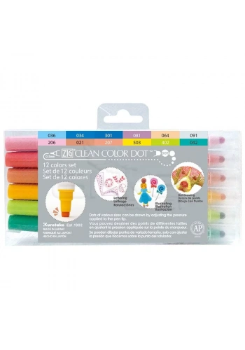 Zig Clean Color Dot Çift Uçlu Marker Kalem 12li Set
