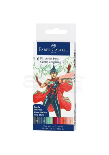 Faber Castell 6 Pitt Artist Pen Manga Superhero Set 267196