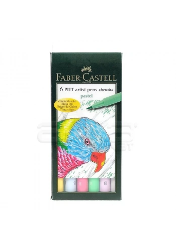 Faber Castell 6 Pitt Artist Pen Fırça Uçlu Çizim Kalemi Pastel 167163