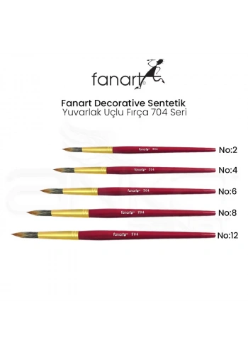 Fanart Decorative Sentetik Yuvarlak Uçlu Fırça 704 Seri