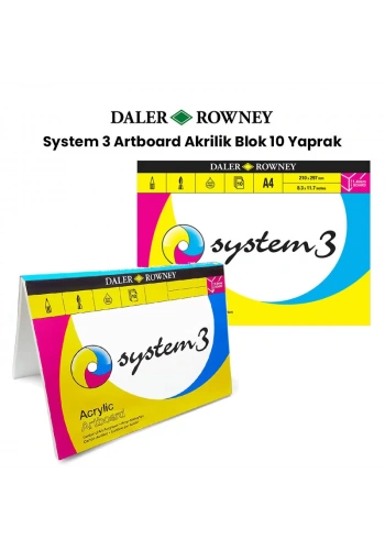 Daler Rowney System 3 Artboard Akrilik Blok 10 Yaprak