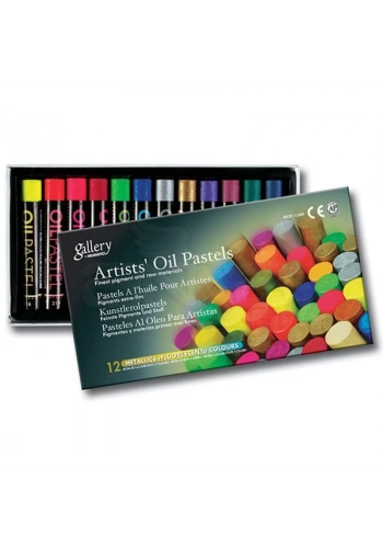 Mungyo Gallery Artists Oil Pastel 12li Set Metalik + Fosforlu Renkler